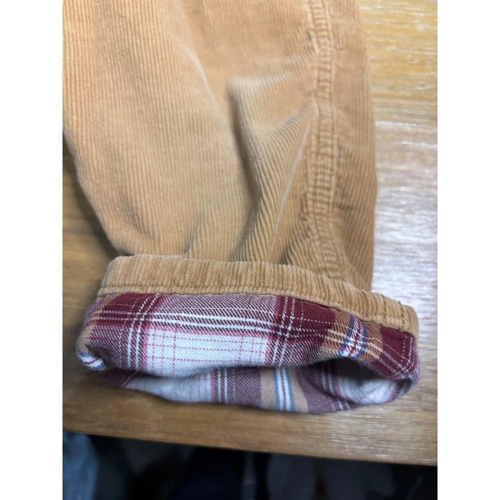 OshKosh Bgosh Tan‎ Corduroy Plaid Lined Overalls Toddler 3T GCL12739-SSI